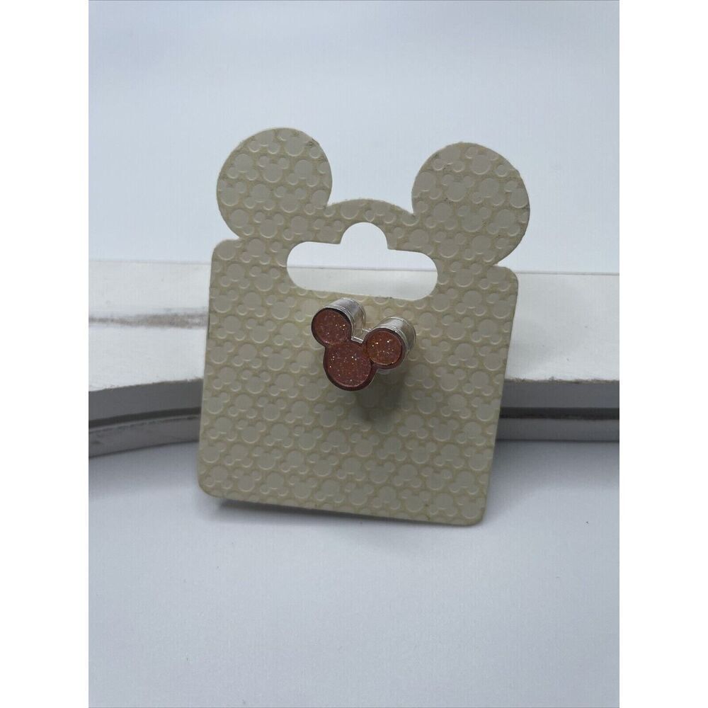 Disney World Parks Minnie Mouse Slider Charm Pink Sparkle Silver Tone‎ NWT